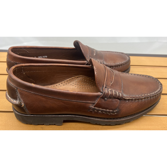 New! Allen Edmonds Rockland Brown Leather Penny Loafers Lug Sole Mens 8 D main image 9